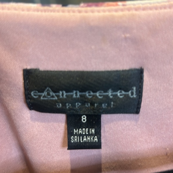 Connected Apparel Floral Faux Wrap Midi Dress Ruched Side Sleeveless Size 8 - Picture 9 of 16